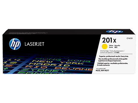 מחסנית טונר מקורית בצהוב בעלת תפוקה גבוהה HP 201X למדפסות LaserJet M252/277