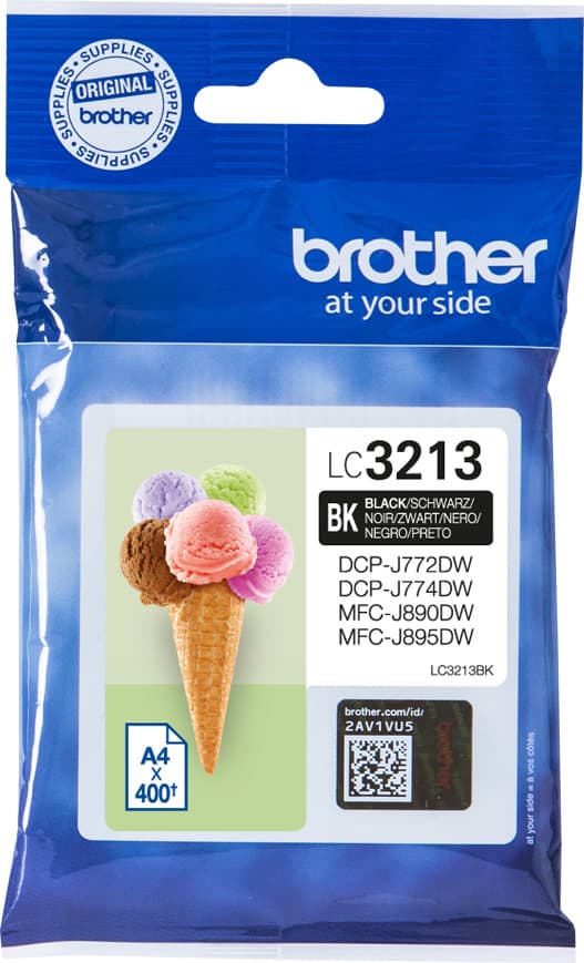 ראש דיו שחור מקורי Brother LC-3213BK מיכל עד 400 דפים