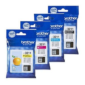 סט 4 ראשי דיו מקוריים Brother LC-3211 מיכל עד 200 דף