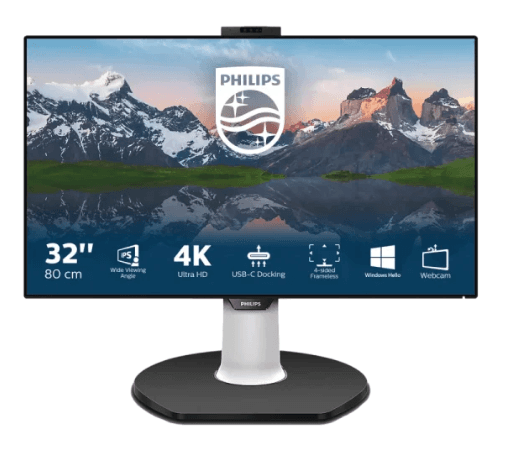 מסך PHILIPS 4K Web+LAN+DP+SP 329P 31.5