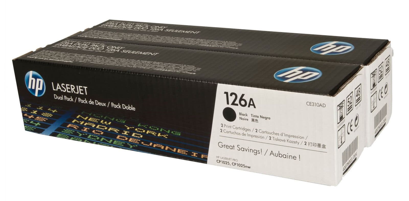 זוג טונרים שחור מקורי HP CE310AD 126A